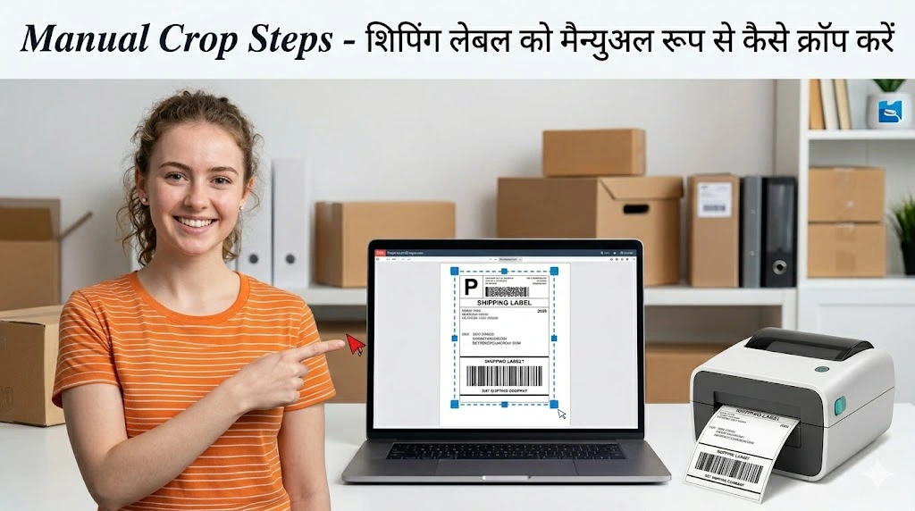 Manual crop steps for shipping labels
